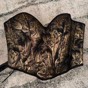 Luxury Elegant Black and Gold Corset
